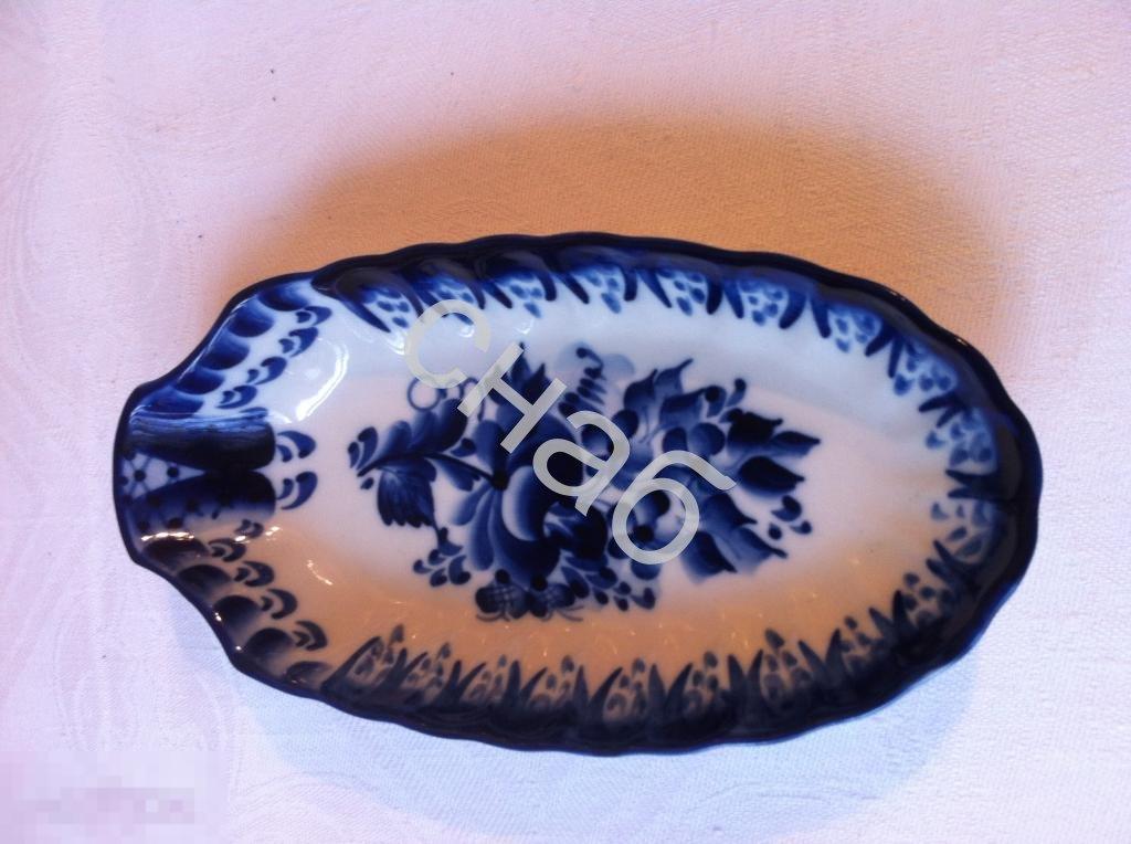 Селедочница сервировочная тарелка Гжель Авторская 