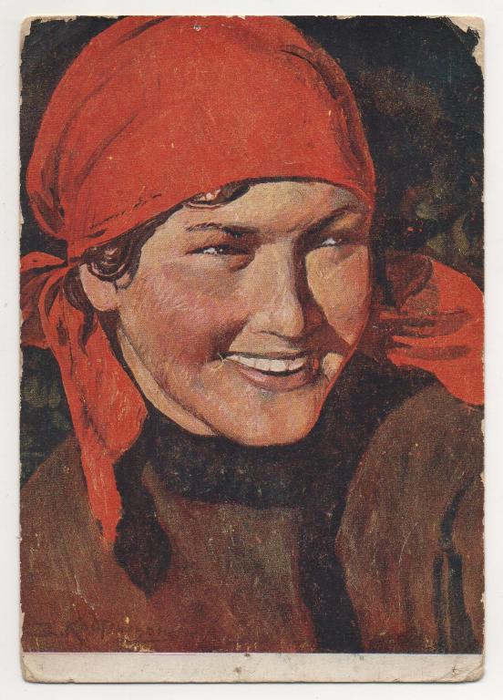 Работница. Художник В.Н. Костяницын. Соцреализм. Ассоциация художников революции (АХР) 1922-28 гг.