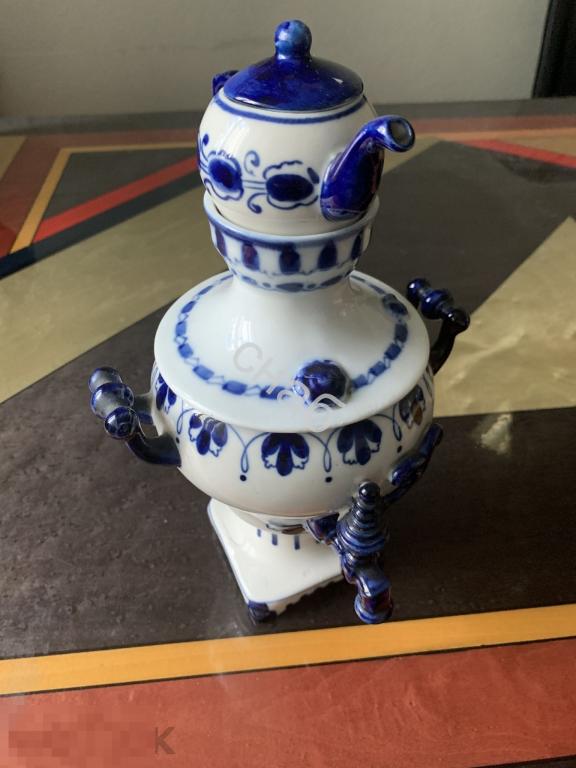 Самовар декоративный Гжель ,высота 27 см Ручная ра 