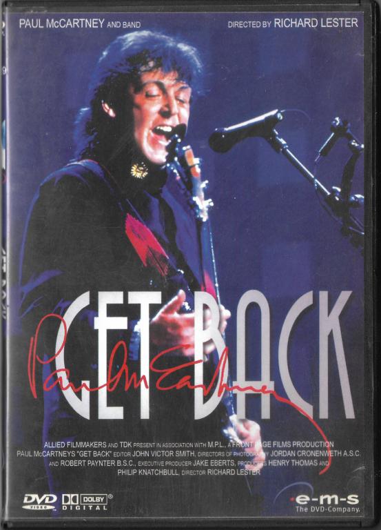 Paul McCartney And Band (The Beatles) "Get Back" DVD