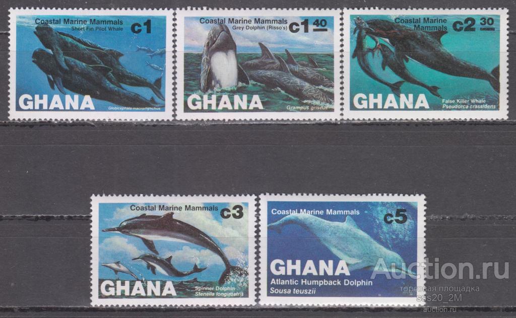 Гана 1983 морские млекопитающие Mi977-981 MLH