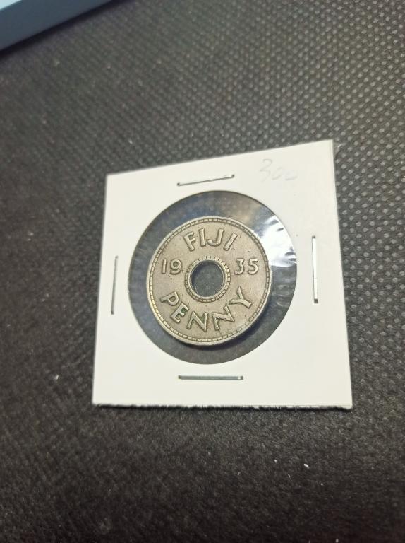 Монета. Фиджи пенни 1935 год