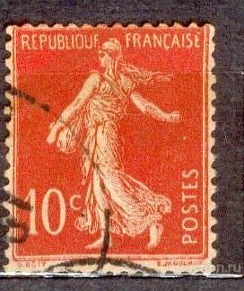 Франция 1907-1920 Ив 138  Аллегория Сеятельница стандарт классика