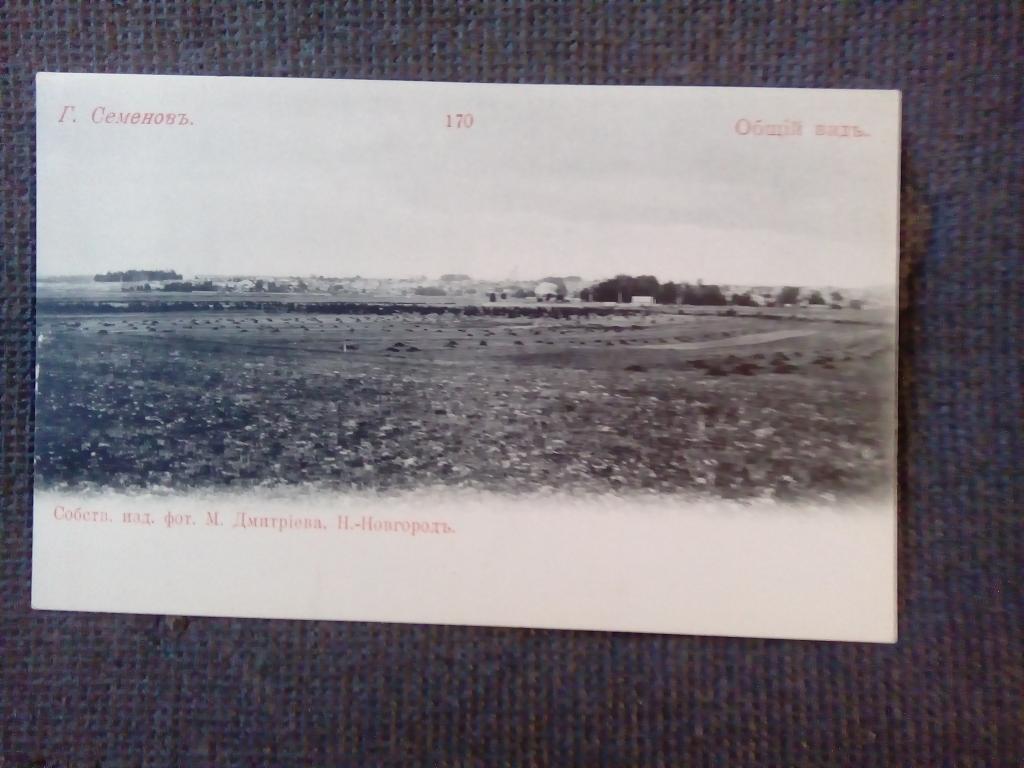 Доревол. открытка город Семёнов. Общий вид. Изд. Дмитриева 170. В люксе