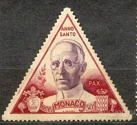 Монако 1951 Ив 354 ** Папа Пий XII персоналии