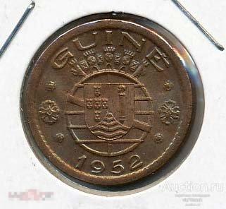 Португальская Гвинея. 50 сентаво 1952. Бронза. Герб. Состояние. NEW !!! 