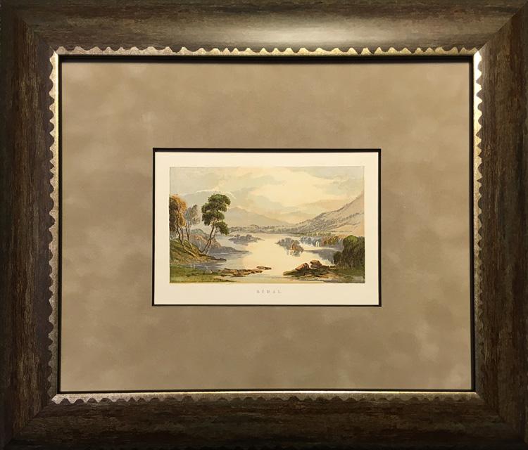 1900-е гг. Старинная пейзажная хромолитография в раме R0771