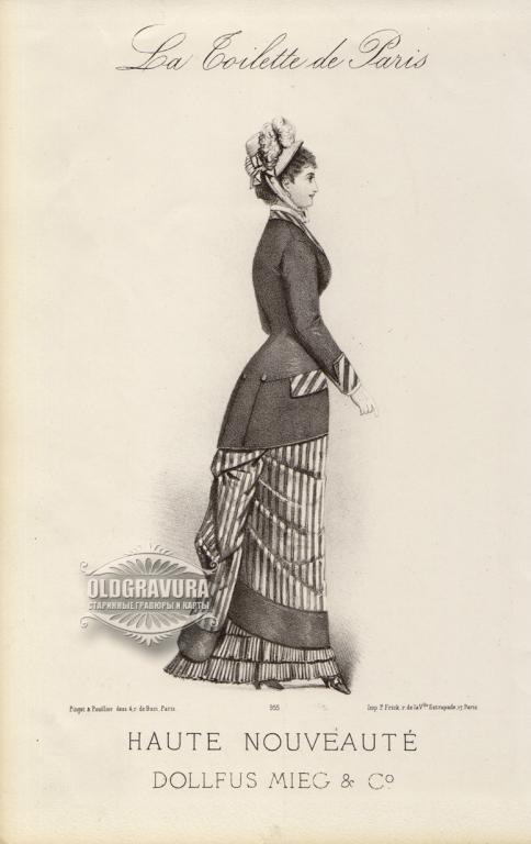 1879 год. Мода Парижа, старинная литография S22948