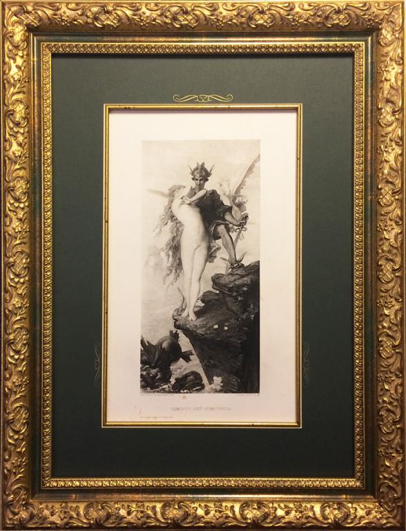 1883 год. Персей и Андромеда, гравюра в раме R0573