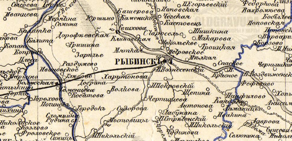 Карта мышкинского уезда ярославской губернии