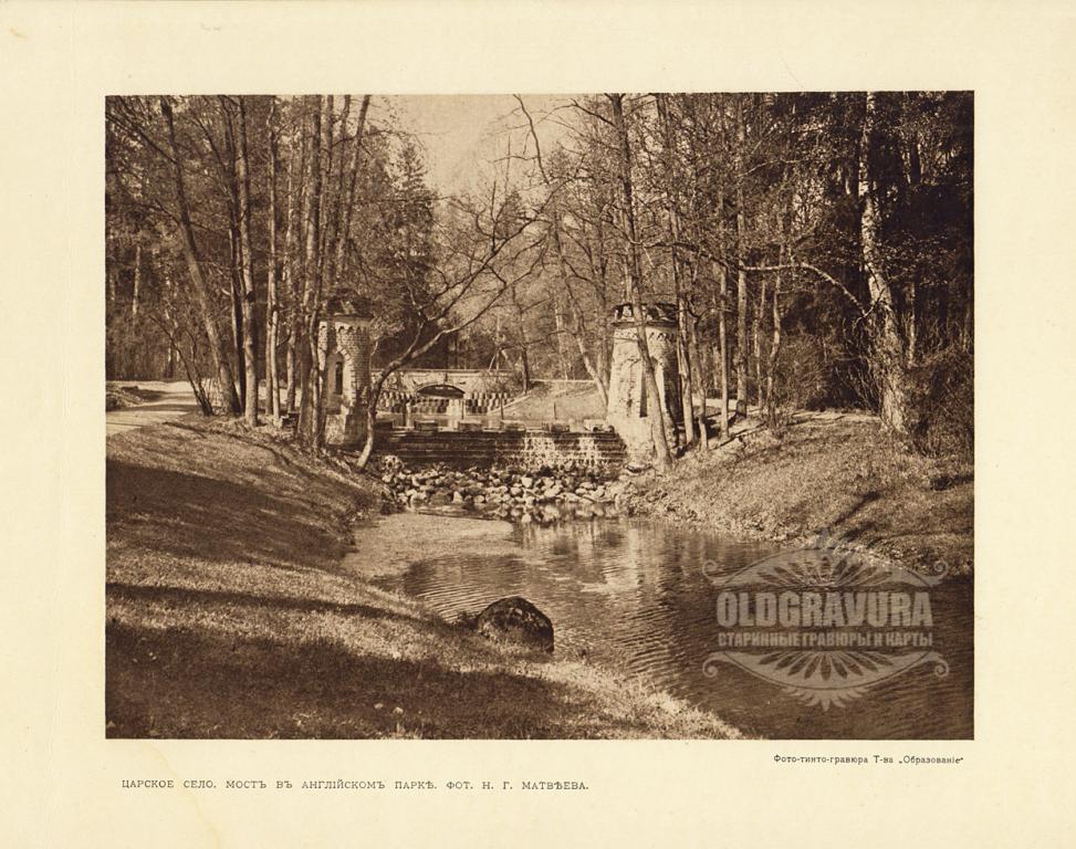 1912 год. Царское село, мост в Английском парке S22673