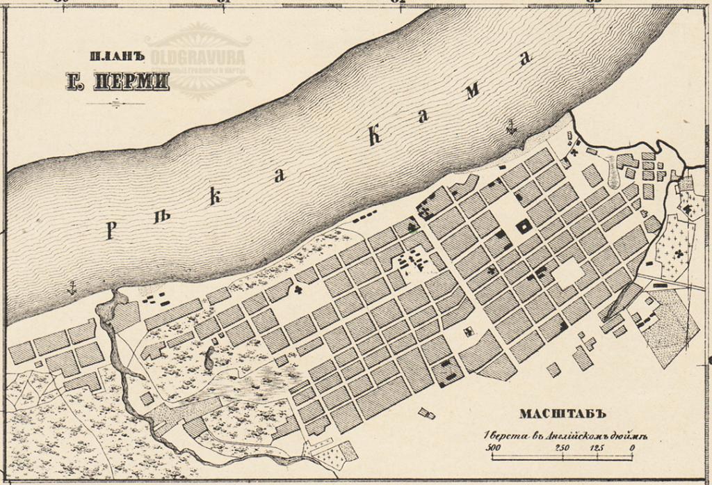 Карта пермской губернии 1909