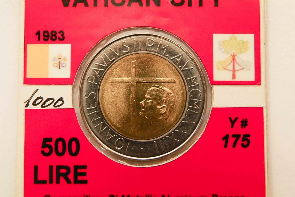 Ватикан 500 лир 1983 КМ 175
