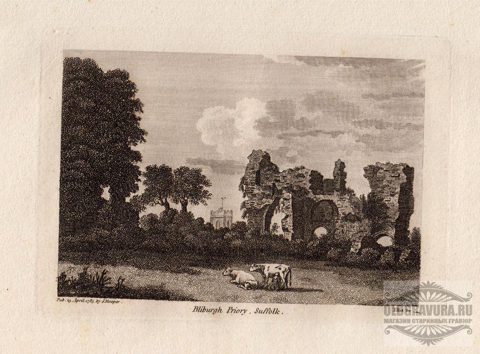 1780е гг. Антикварная пейзажная гравюра Ф.Гроуза S9103