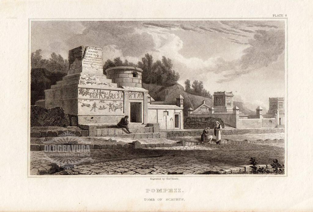 1817 год. Гравюра, Италия, Помпеи S20851
