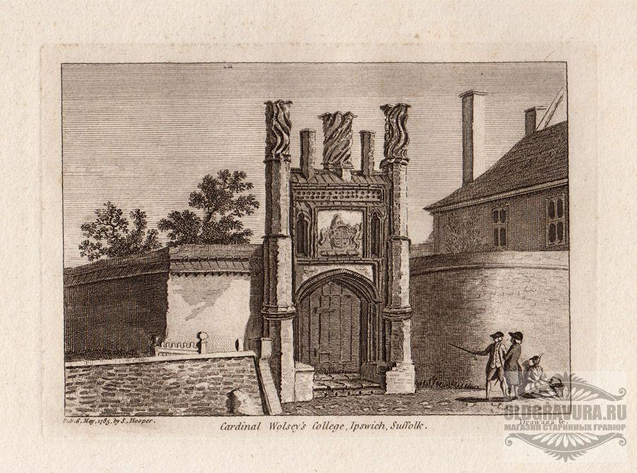 1780е гг. Антикварная пейзажная гравюра Ф.Гроуза S9142