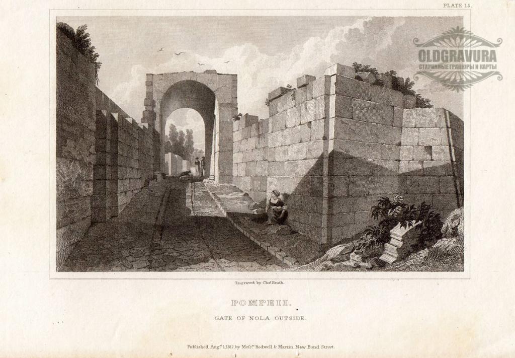 1817 год. Гравюра, Италия, Помпеи S20848