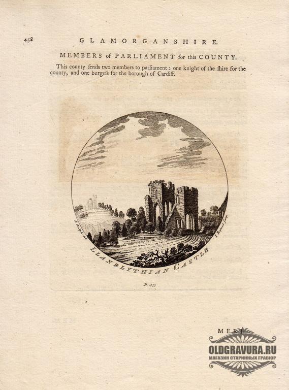 1764 год. Антикварная гравюра Иллюстрированная Англия S12456