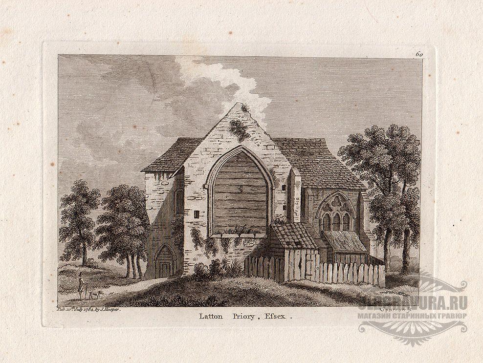 1780е гг. Антикварная пейзажная гравюра Ф.Гроуза S13331