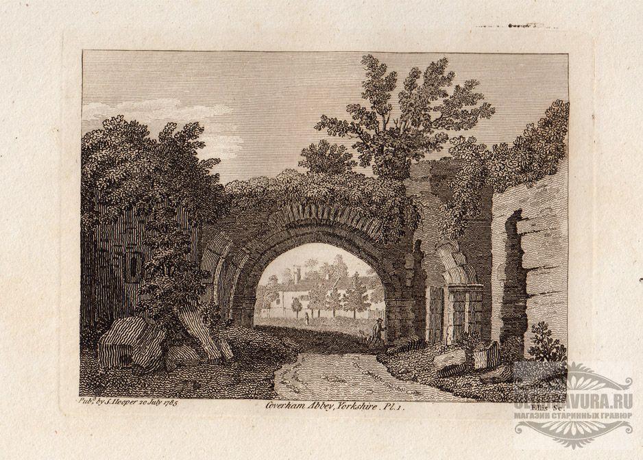 1780е гг. Антикварная пейзажная гравюра Ф.Гроуза S9065
