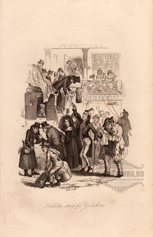 1860-е гг. Старинная гравюра по роману Диккенса S12529