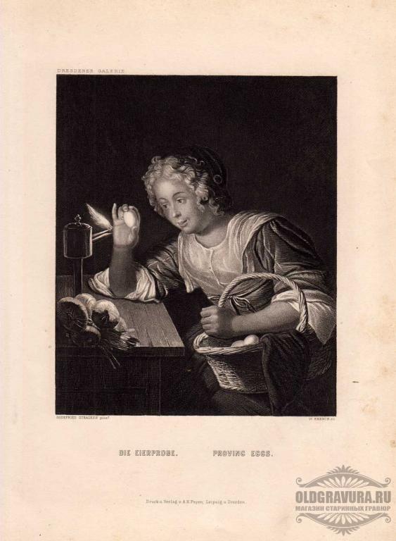 1873 год. Гравюра со стали, Проверка яиц S8688