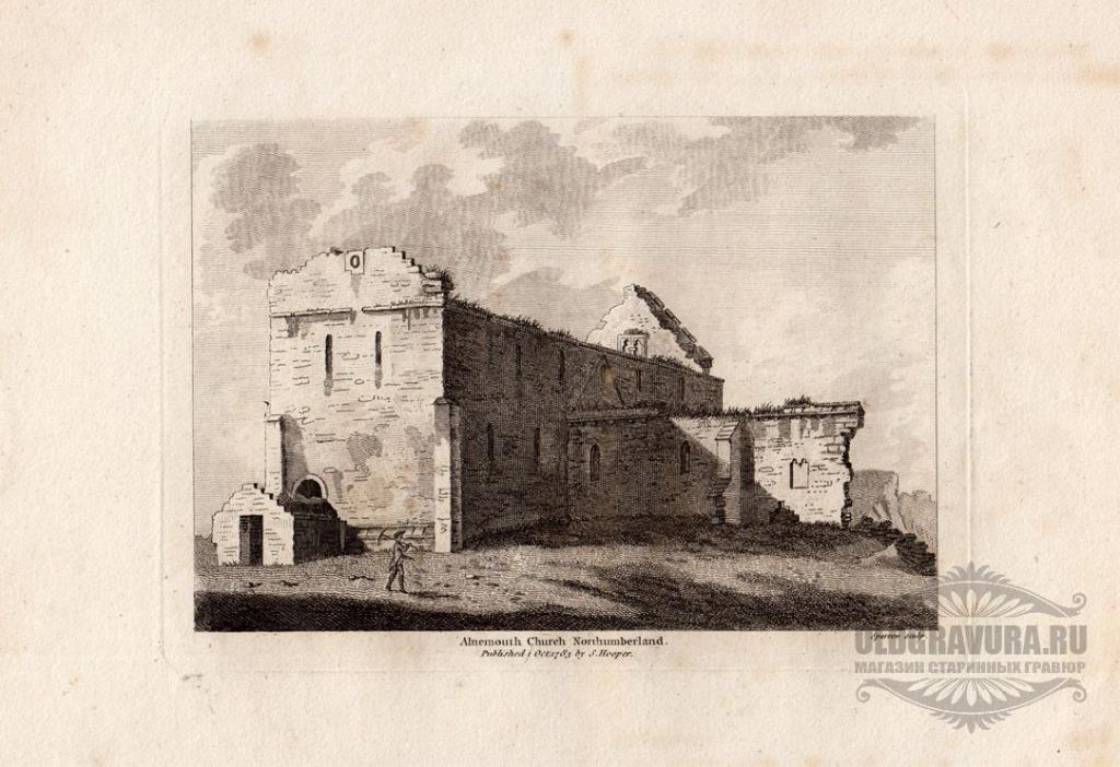 1780е гг. Антикварная пейзажная гравюра Ф.Гроуза S13287