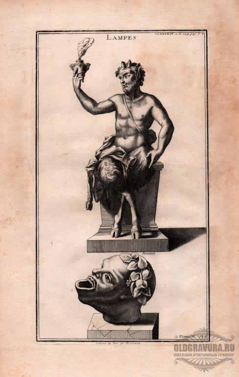 1722 год. Светильник в форме Черта, колдовство, магия, гравюра S10696