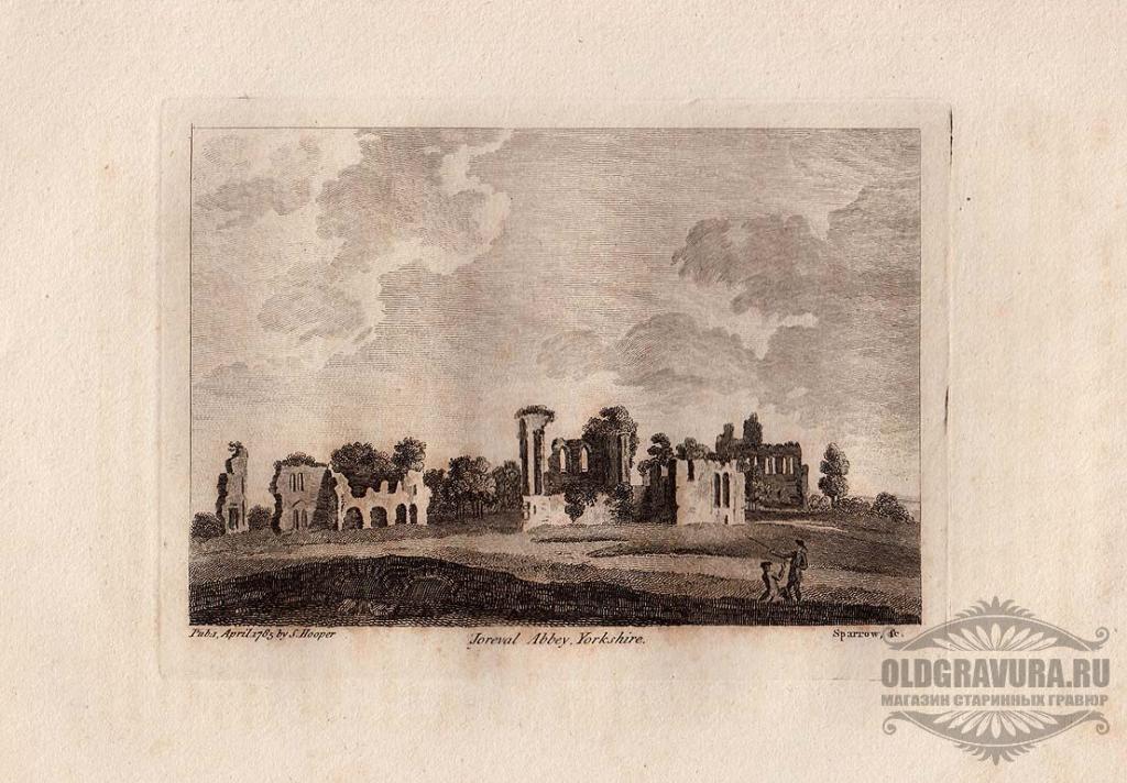 1780е гг. Антикварная пейзажная гравюра Ф.Гроуза S12197
