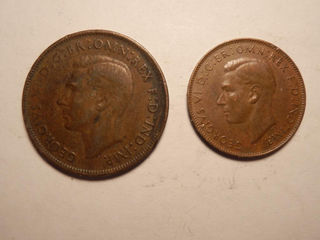 Австралия лот монет-1пенни 1943 г и 1\2 пенни 1942 г