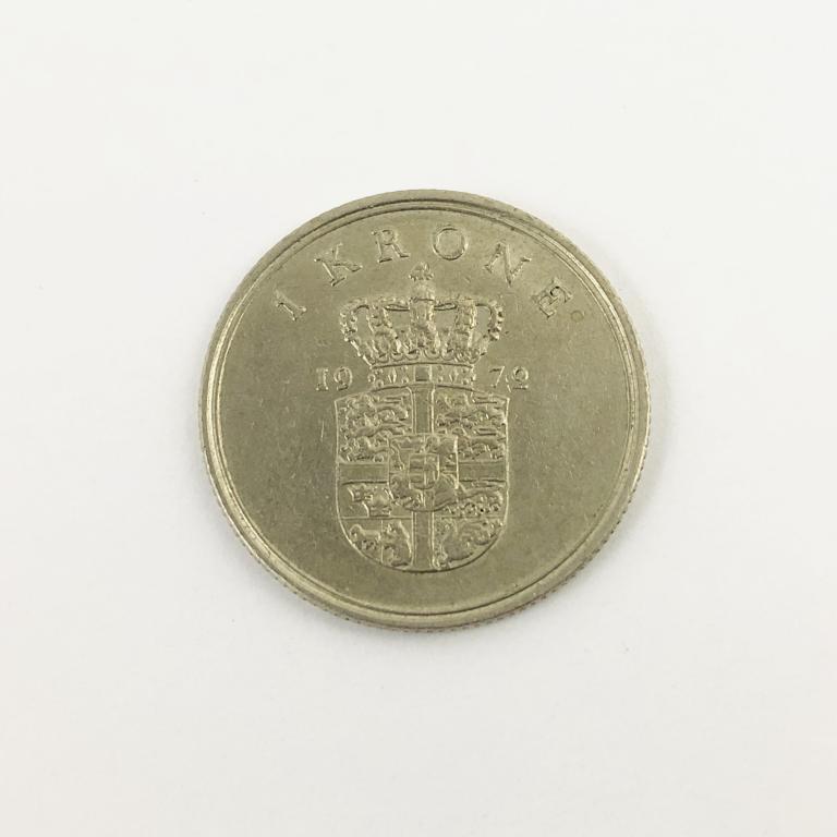 Монета. 1 крона. Дания. 1972 год. S