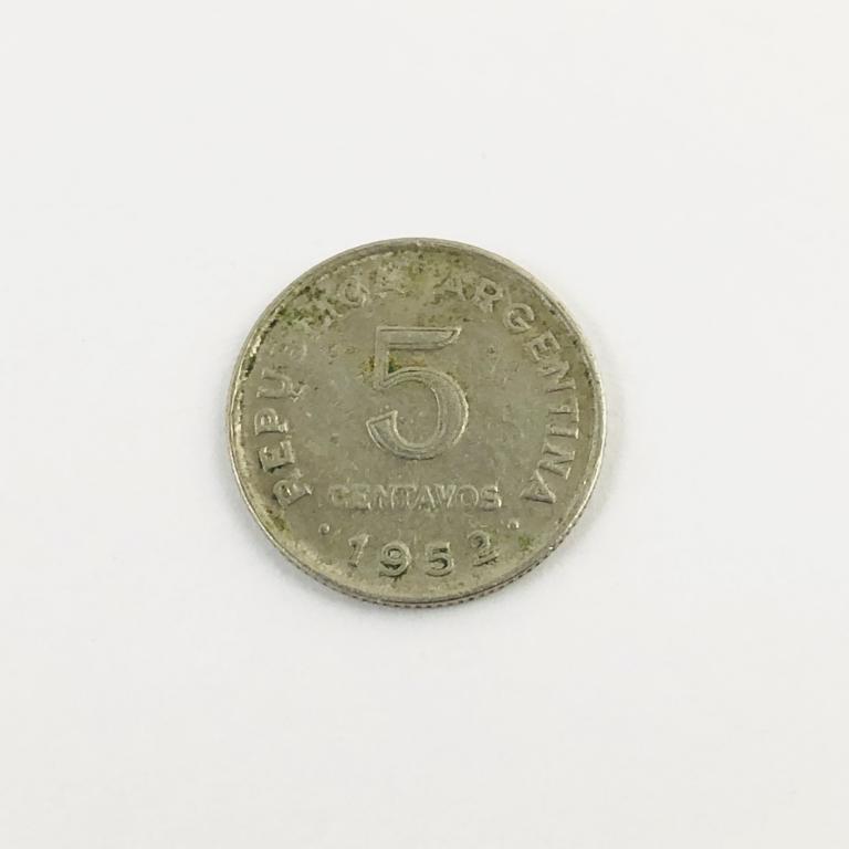 Монета. 5 сентаво. Аргентина. 1952 год