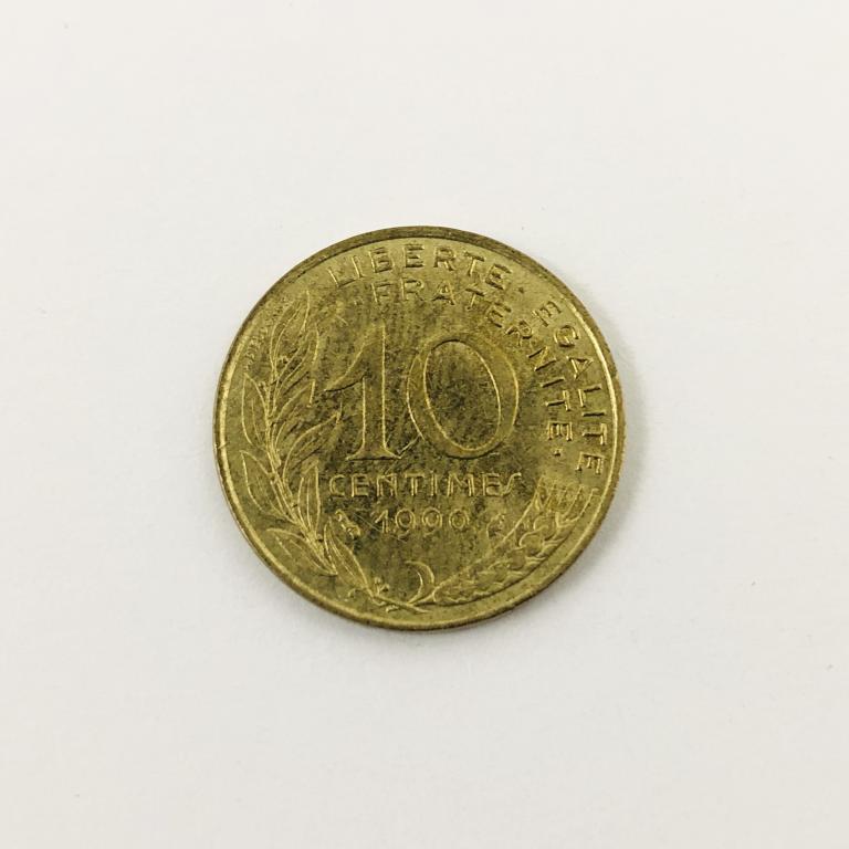 Монета. 10 сантимов. Франция. 1990 год