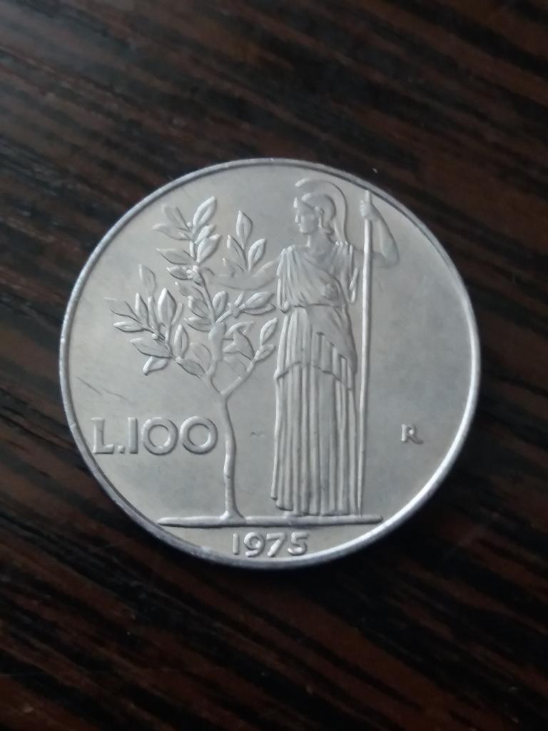 Италия  100 лир 1975 год