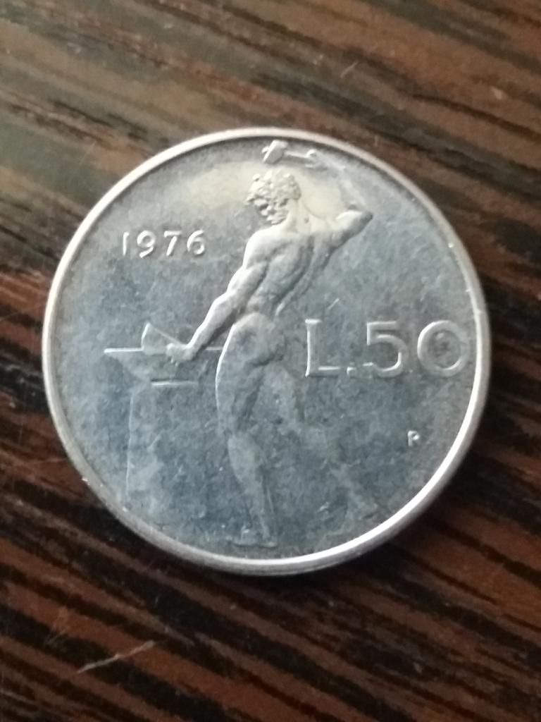 Италия  50 лир 1976 год ЛЮКС !!!