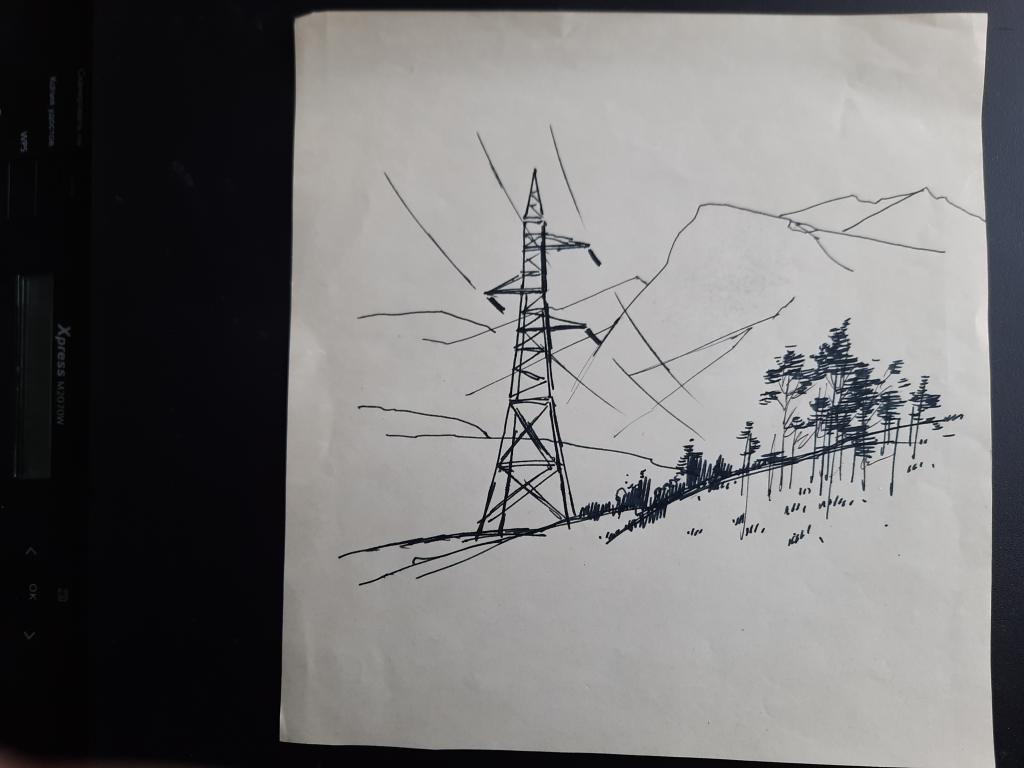 Ветрогонский В.А. (1923-2002) Линии электропередачи на фоне гор