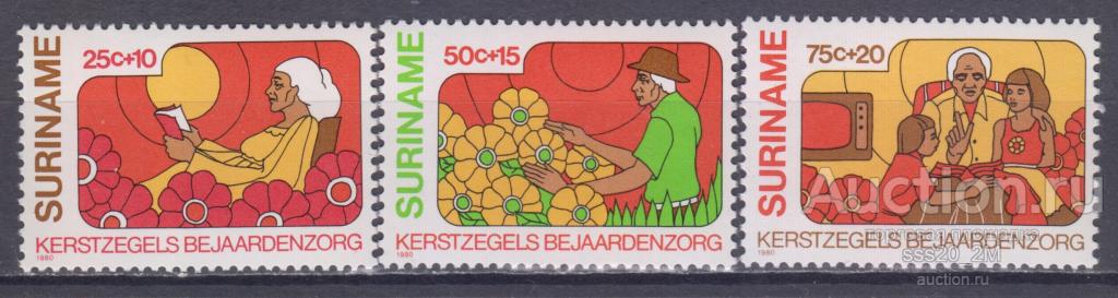 Суринам 1980 Рождество уход за стариками Mi926-928 MNH