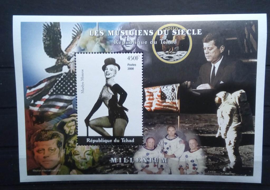 Чад 2000. Мерлин Монро. Космос история президент США. MNH**