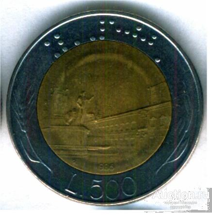 Италия 500 лир 1983 года БИМЕТАЛЛ