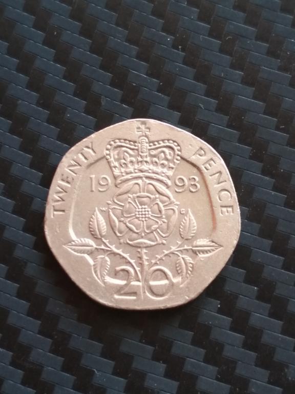 Великобритания 20 пенсов 1993 г.