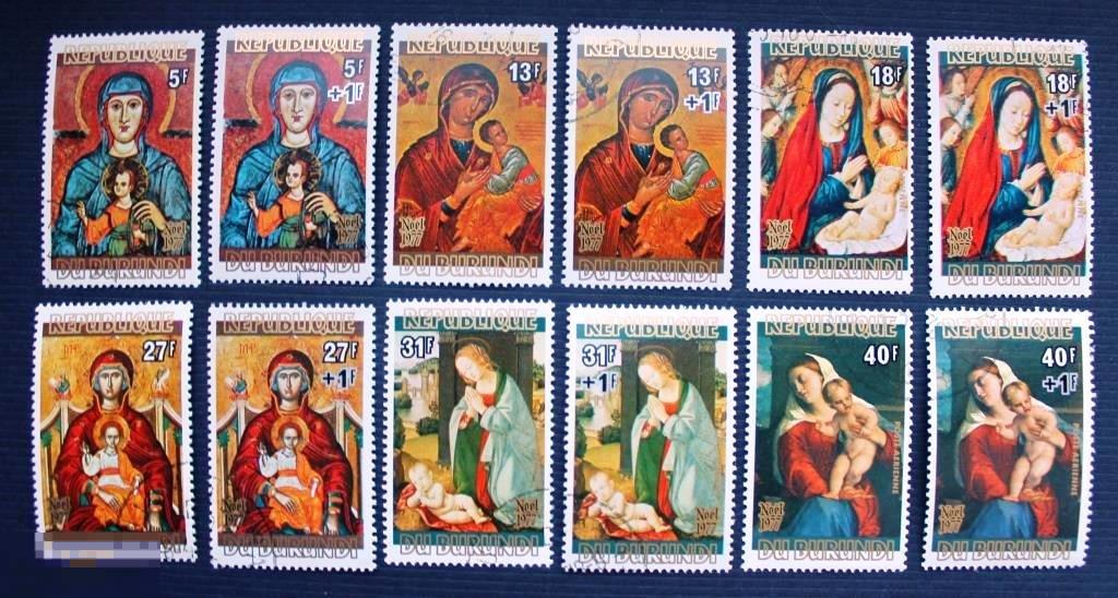 Бурунди 1977 Рождество Sc# 531-533, B74-B76, С267-С269, СВ44-СВ46 Used 