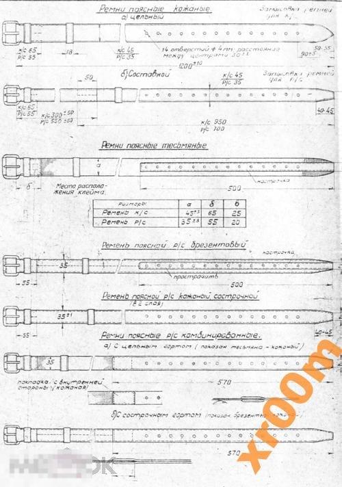 ВЫКРОЙКА Ремень поясной 1942год РККА