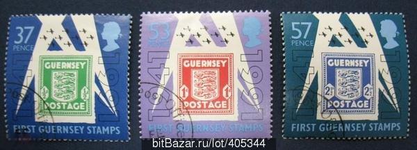 Гернси 1991 Первые марки 50 лет Sc#446-448 Used 