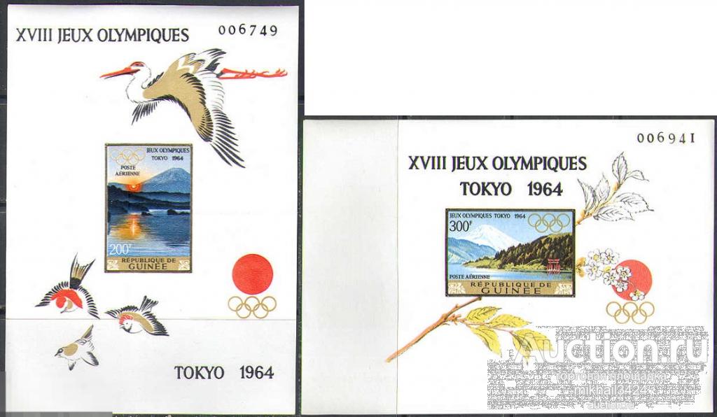 2656 Спорт Зимняя Олимпиада Олимпийские игры 1964 Гвинея 2блока б/з ** 40МЕ
