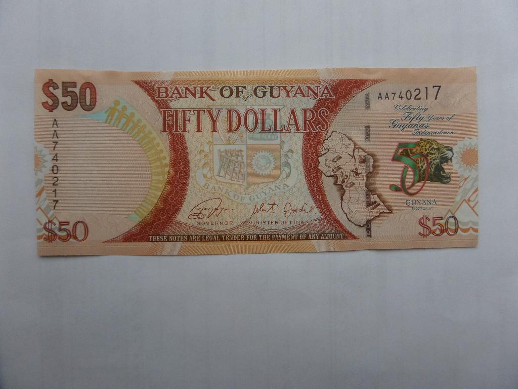 банкнота 50 долларов 2016 ГАЙАНА