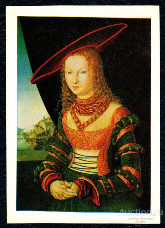 Живопись. Картина. Открытка. Лукас Кранах Старший. Женский портрет. (Альбом №16)