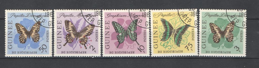 Гвинея 1963г. Бабочки. Гаш. Распродажа.