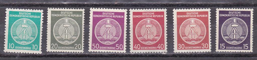 Марки ГДР 1954 Служебные Серия 6 марок MNH