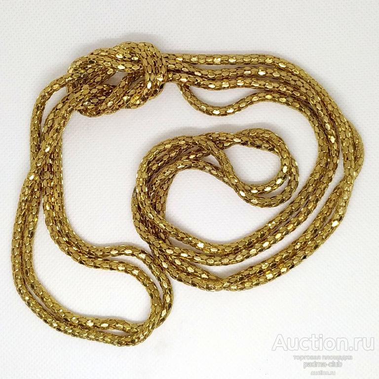 Колье Whiting Davis , кольчужка золотистого тона, 1950-1960, США.