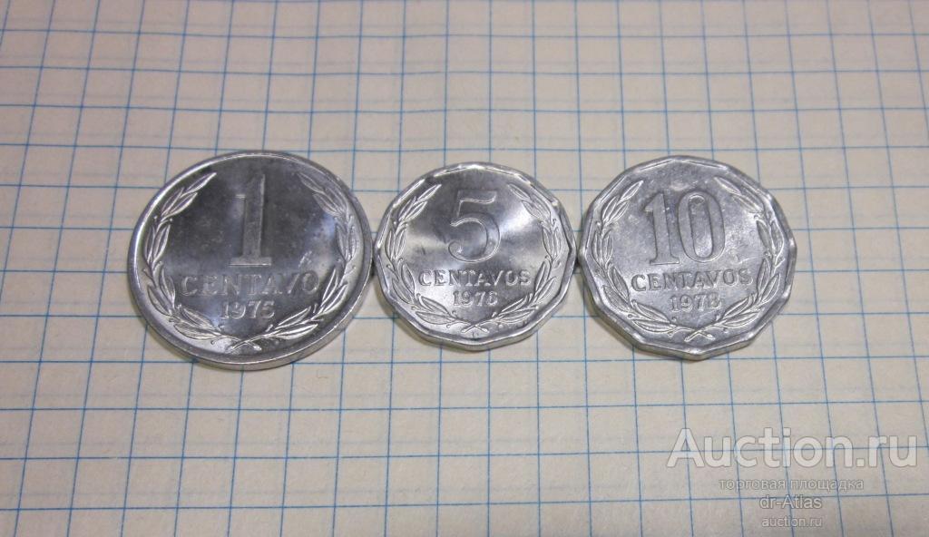 Чили набор 1975 - 1978 UNC 1123